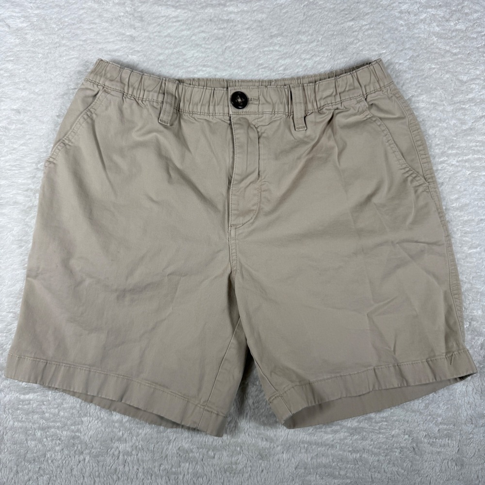 Chubbies The Weekend Halfsies Mens M Beige 7in Inseam Elastic Waist Shorts